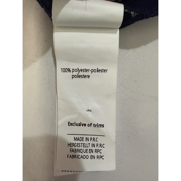 Cupshe Navy Blue Textured Wide Leg Jumpsuit V-Neck Short Sleeve XL - Picture 7 of 7